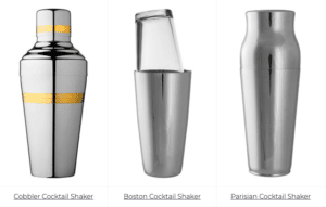 verschillende cocktail shakers
